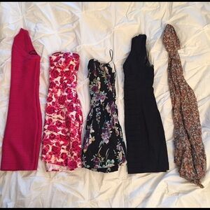 Lot of 5 Forever 21 dresses body con Xs s 0 2